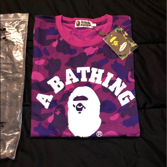 BAPE Color Camo College Tee Purple - Picture 2 of 6